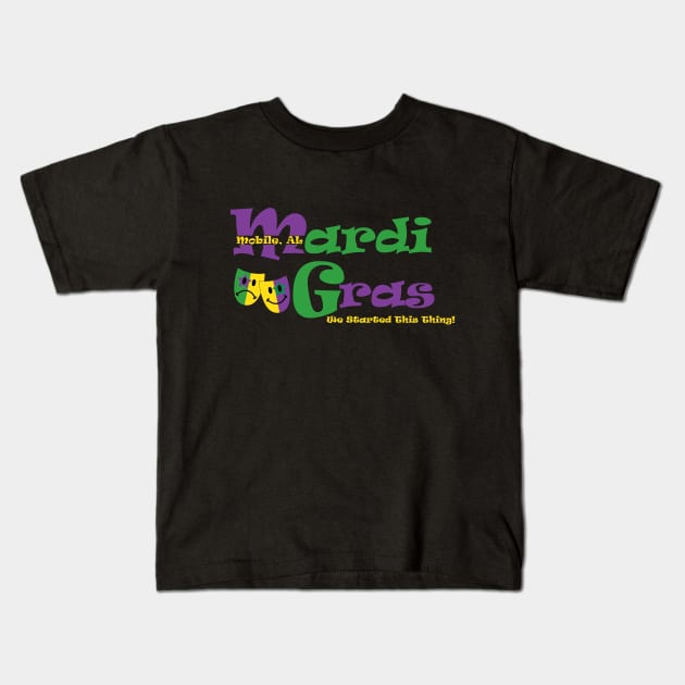 Mobile Mardi Gras Kids T-Shirt by TheAparrelPub